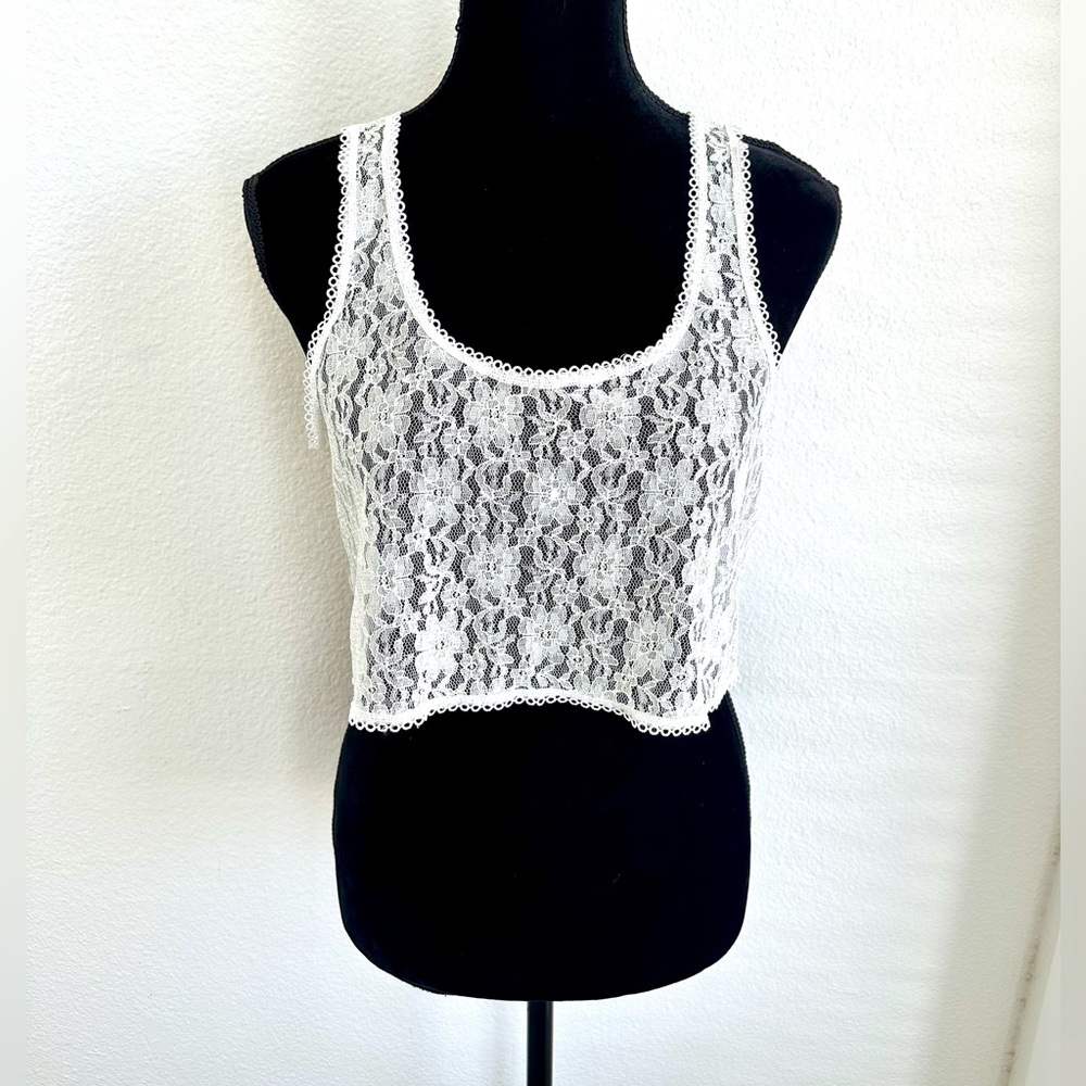 CROPPED LACE TANK